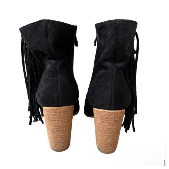 BEAST Jackie Fringe Ankle Boot Black Suede Fringe Booties Size 9 from Buckle - Picture 7 of 10